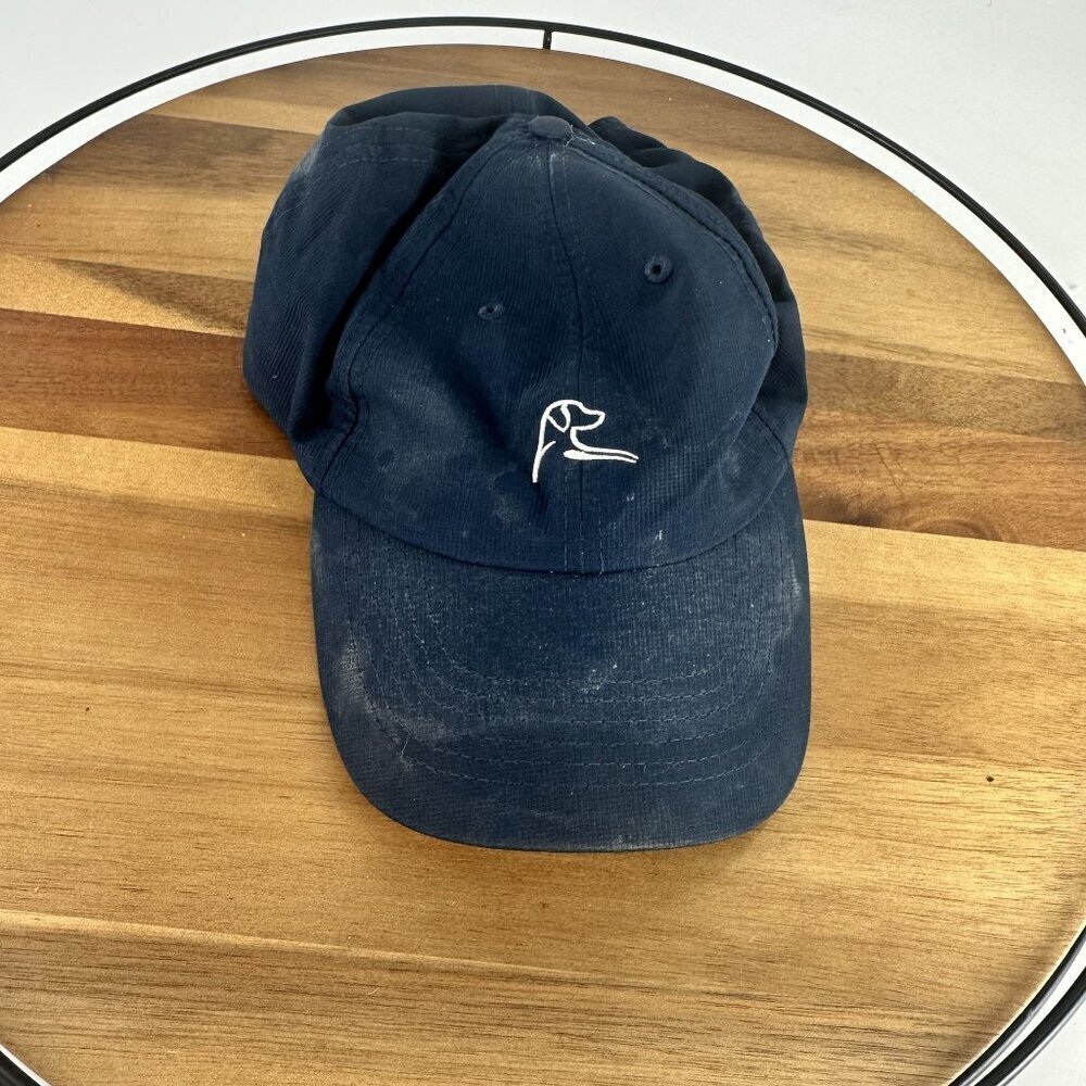 * Rhoback Navy Blue Adjustable Baseball Cap With Embroidered Dog Logo & Text